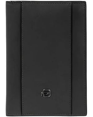 Piquadro Logo-Plaque Passport Holder - Black