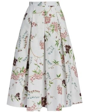 Erdem Floral-Pattern Midi Skirt - White