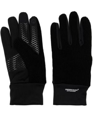 Undercover Logo Print Gloves - Black
