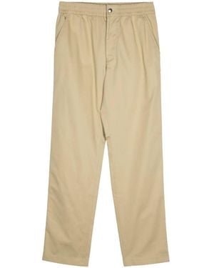 Maison Kitsuné Logo-Embroidered Tapered-Leg Trousers - Natural