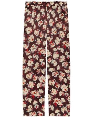 Rabanne Pantalones De Seda Con Estampado Floral - Blanco