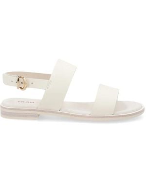 Frau Double-Strap Leather Sandals - White