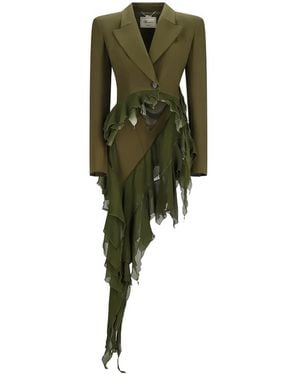 Blumarine Ruffled Asymmetric Jacket - Green