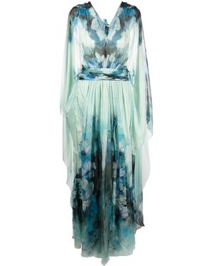 Alberta Ferretti Waterflowerプリント ドレス - ブルー