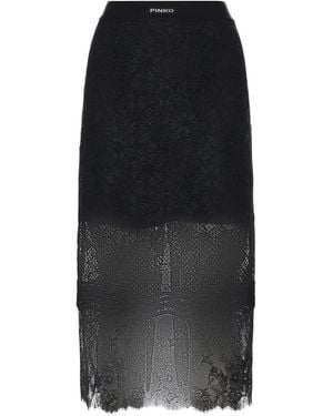 Pinko Lace Midi Skirt - Black