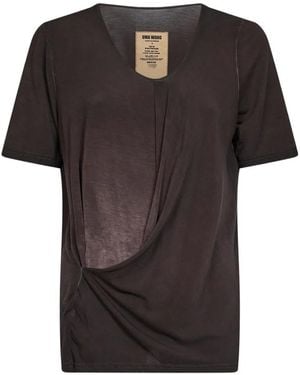 Uma Wang Trap Asymmetric Draped T-Shirt - Black