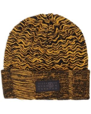 MM6 by Maison Martin Margiela Patterned-Jacquard Beanie - Brown