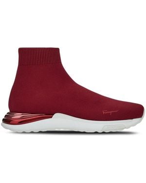 Ferragamo Sock-Sneakers Mit Logo-Print - Rot