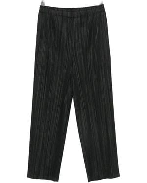 Pleats Please Issey Miyake Plissed-Effect Trousers - Black