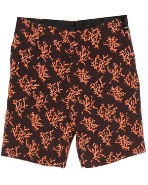 Fendi Bermudas con coral estampado - Rojo
