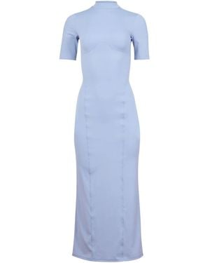 Fleur du Mal Jersey Mock-Neck Maxi Dress - Blue