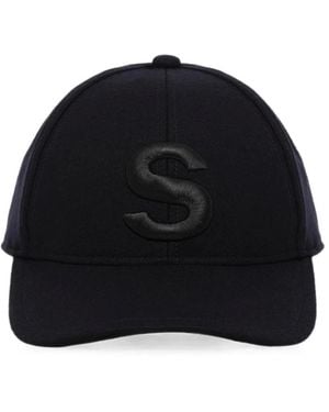 Sacai Embroidered-Logo Wool-Melton Cap - Black