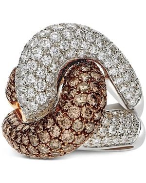 Leo Pizzo 18Kt Rose And Abbraccio Diamond Ring - White