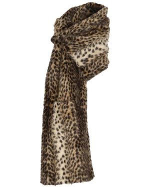 BB COUTURE Leopard-Print Faux-Fur Scarf - White