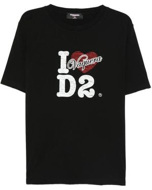 DSquared² Vaquera Loves D2 Tシャツ - ブラック