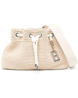 Tommy Hilfiger Raffia Cross Body Bag - Natural