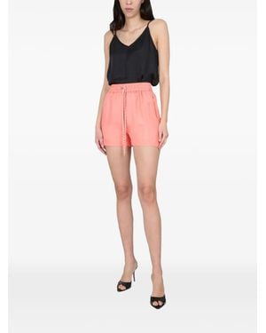 Alysi Drawstring Twill Shorts - Red