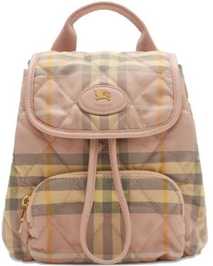 Burberry Bolso Horseshoe mini acolchado a cuadros - Neutro