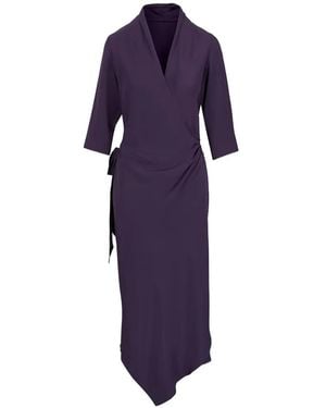 Peter Cohen Wrap-Style Asymmetric Dress - Blue
