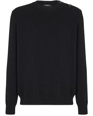 Balmain Buttoned Cashmere Sweater - Black