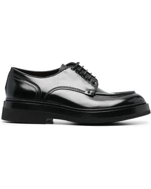 Santoni Patent Leather 40Mm Derby Shoes - Black