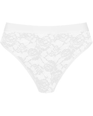 Maison Close Flashback High-Waisted Thong - White