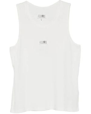 MM6 by Maison Margiela Logo Tank Tops - White