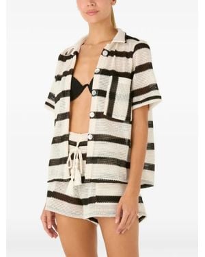 Palmacea Maya Striped Mesh Shirt - Natural