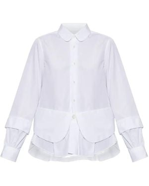 Noir Kei Ninomiya Ruffled Layered Shirt - White