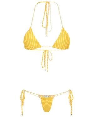 Amir Slama Striped Bikini - Yellow