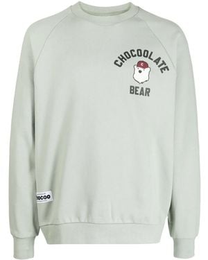 Chocoolate Logo-Print Cotton Sweatshirt - Gray