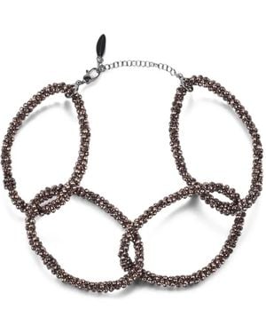 Brunello Cucinelli Hematite Chain-Link Choker - Metallic