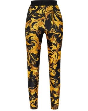 Versace Jeans Couture Barocco-Print Leggings - Yellow