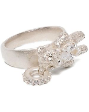 YVMIN Ring mit Blumenschleife - Weiß