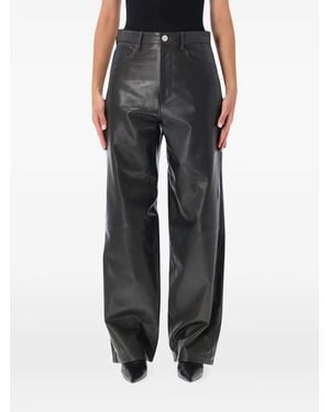 Rohe Leather Wide-Leg Pants - Black