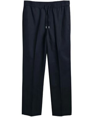 GANT Broek Met Trekkoord Van Katoen-Linnen - Blauw