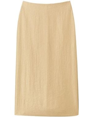 Twinset Laminated Midi Skirt - Natural
