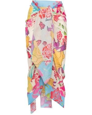 Donde Esteban Pareo-Rock Mit Blumen-Print - Weiß