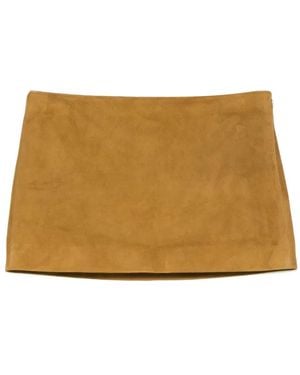 KHAITE Jett Suede Mini Skirt - ナチュラル