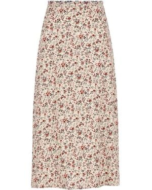 Loro Piana Floral-Print Midi Skirt - Natural