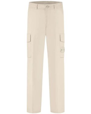 Stone Island Logo-Patch Cargo Trousers - White