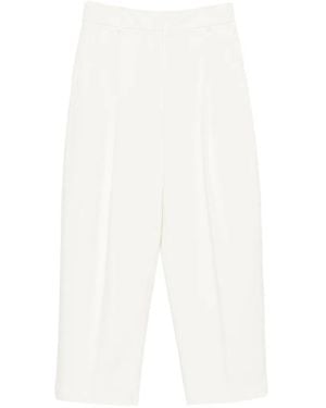 Via Masini 80 Pleated Wide-Leg Trousers - White