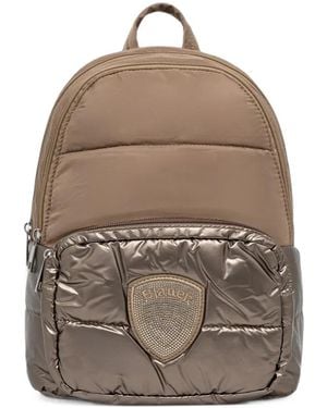 Blauer Quilted Crystal-Logo Backpack - Brown