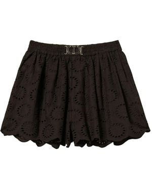 Twinset Broderie-Anglaise Shorts - Black