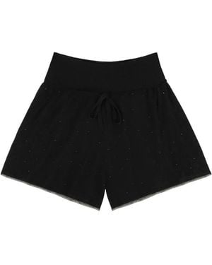 Area Shorts Con Cristalli - Nero