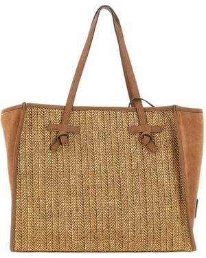 MARCELLA CLUB Marcella Handle Leather Shoulder Bag - Natural