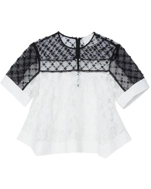 3.1 Phillip Lim Beaded Lace Top - White