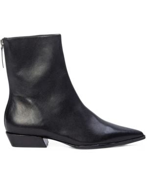 Black Suede Studio Esme Pointed-Toe Ankle Boots - Nero
