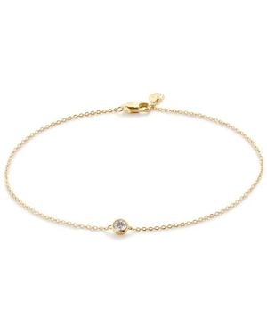Monica Vinader 14Kt Solitaire Diamond Bracelet - White