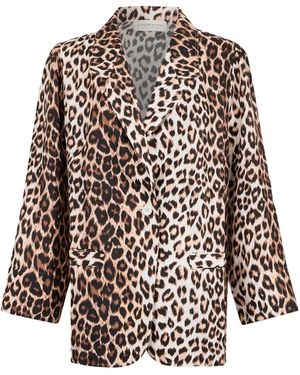 La Prestic Ouiston Panther-Print Blazer - White